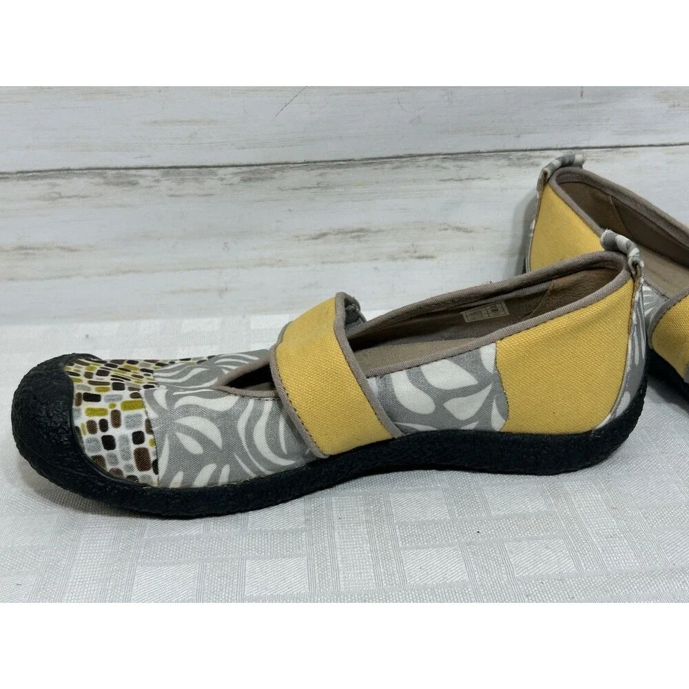 KEEN Mary Jane Harvest Mimosa Silver Zebra Loafer Flats Shoes Women's Size 9